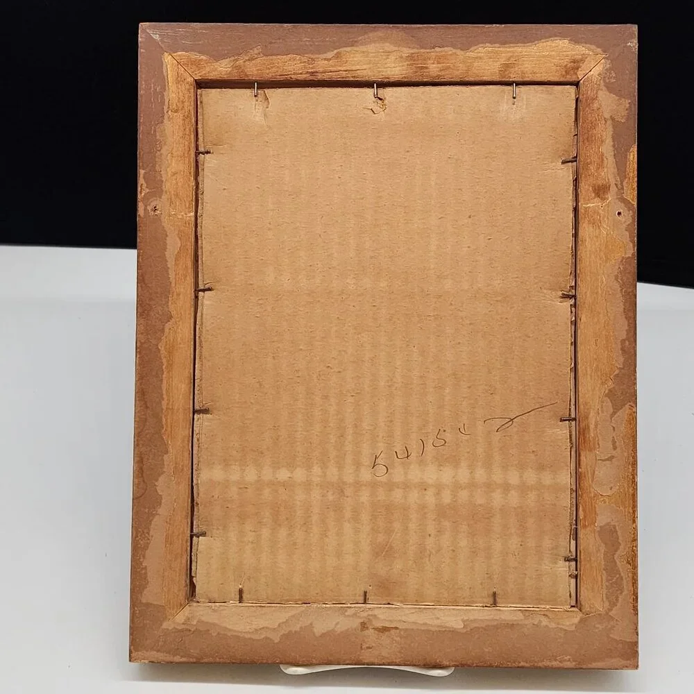 Antique Gilt Wood Picture Frame 1800's Paris Fashion Lithograph 8x10 Belge - Picture 8 of 12